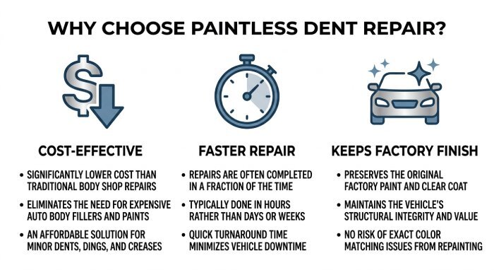 Why choose paintless dent repair for vehicle damage.